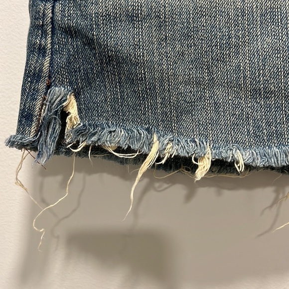 𝅺hollister Jean Skirt Distressed Mini Skirt size 11 - Picture 3 of 8
